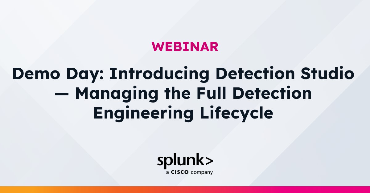 Demo Day: Introducing Detection Studio — Managing the Full Detection ...