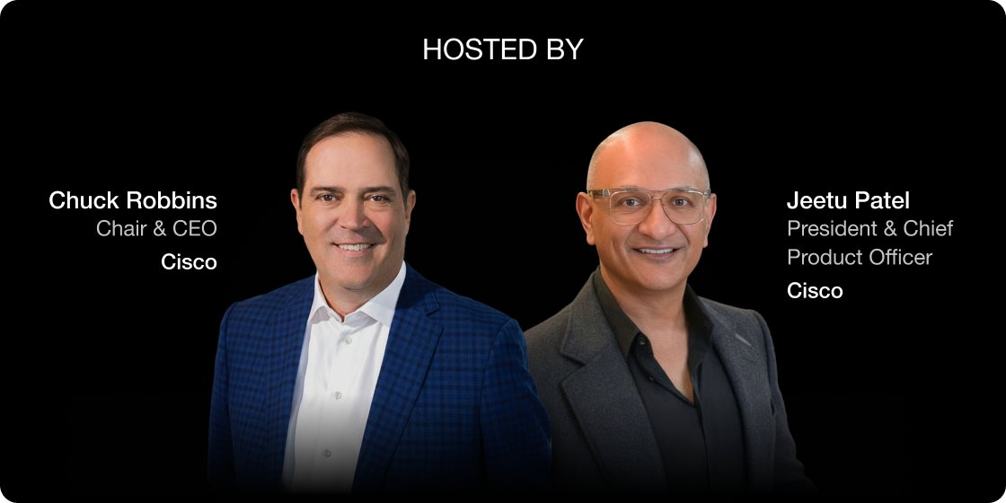 Chuck Robbins and Jeetu Patel